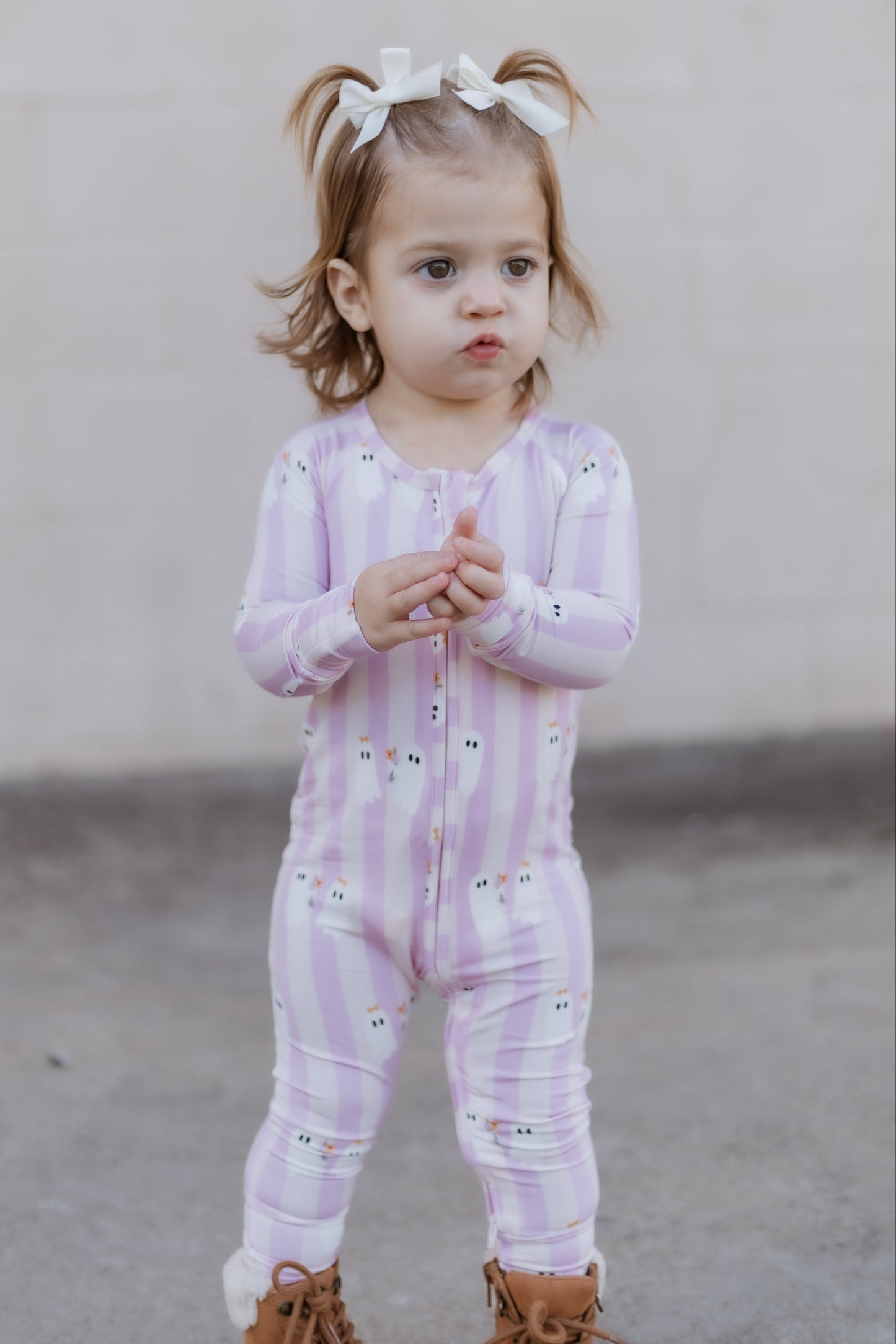 Be My Boo Halloween Bamboo Zippy Pajamas by Little Joy Co., product view 5