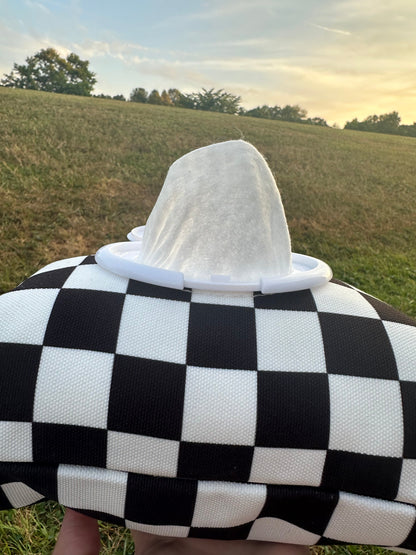 Wipes Clutch | Black Check by The Good Village Cloth Co., product view 3