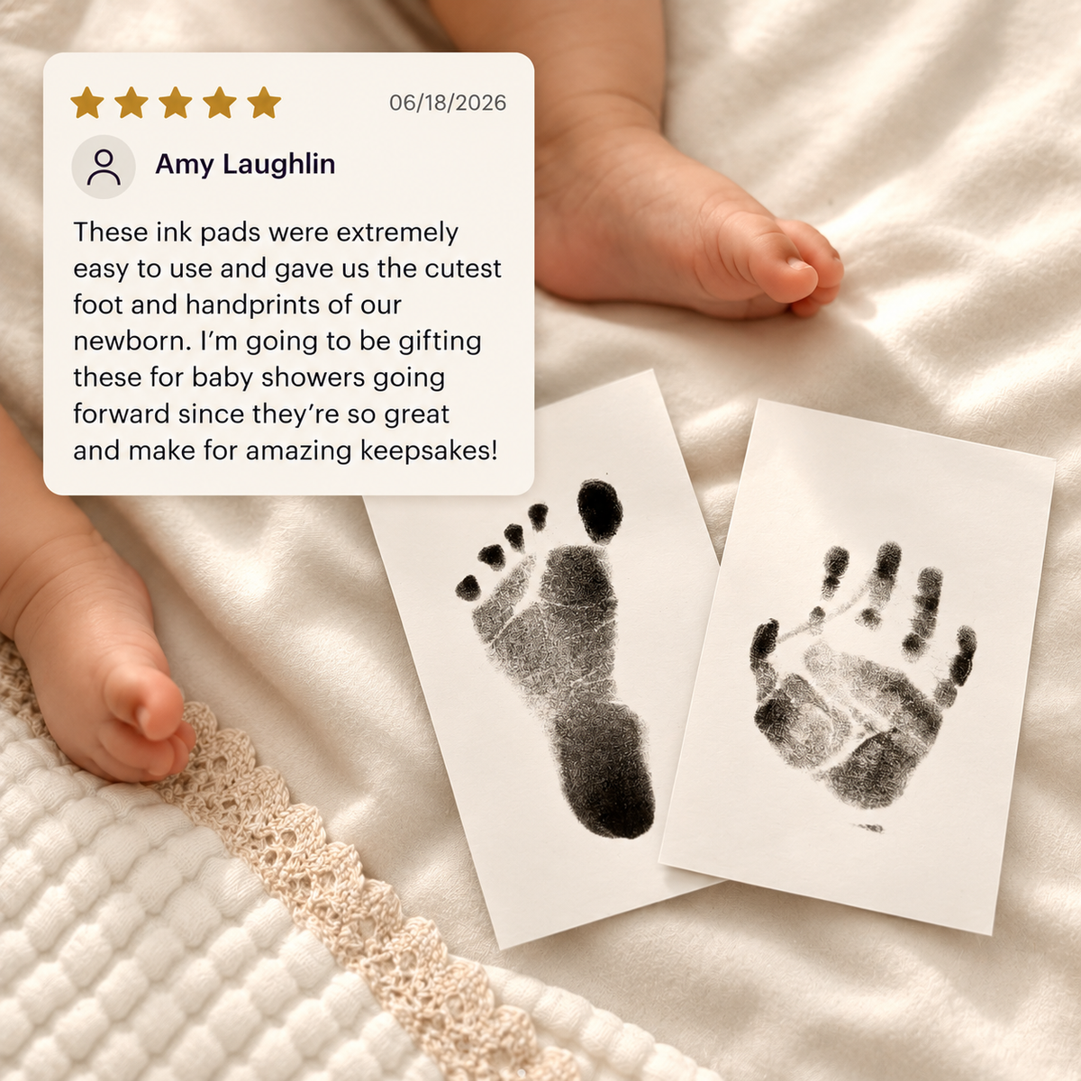 Little Treasures Baby Handprint & Footprint Kit – 4 Ink Pads