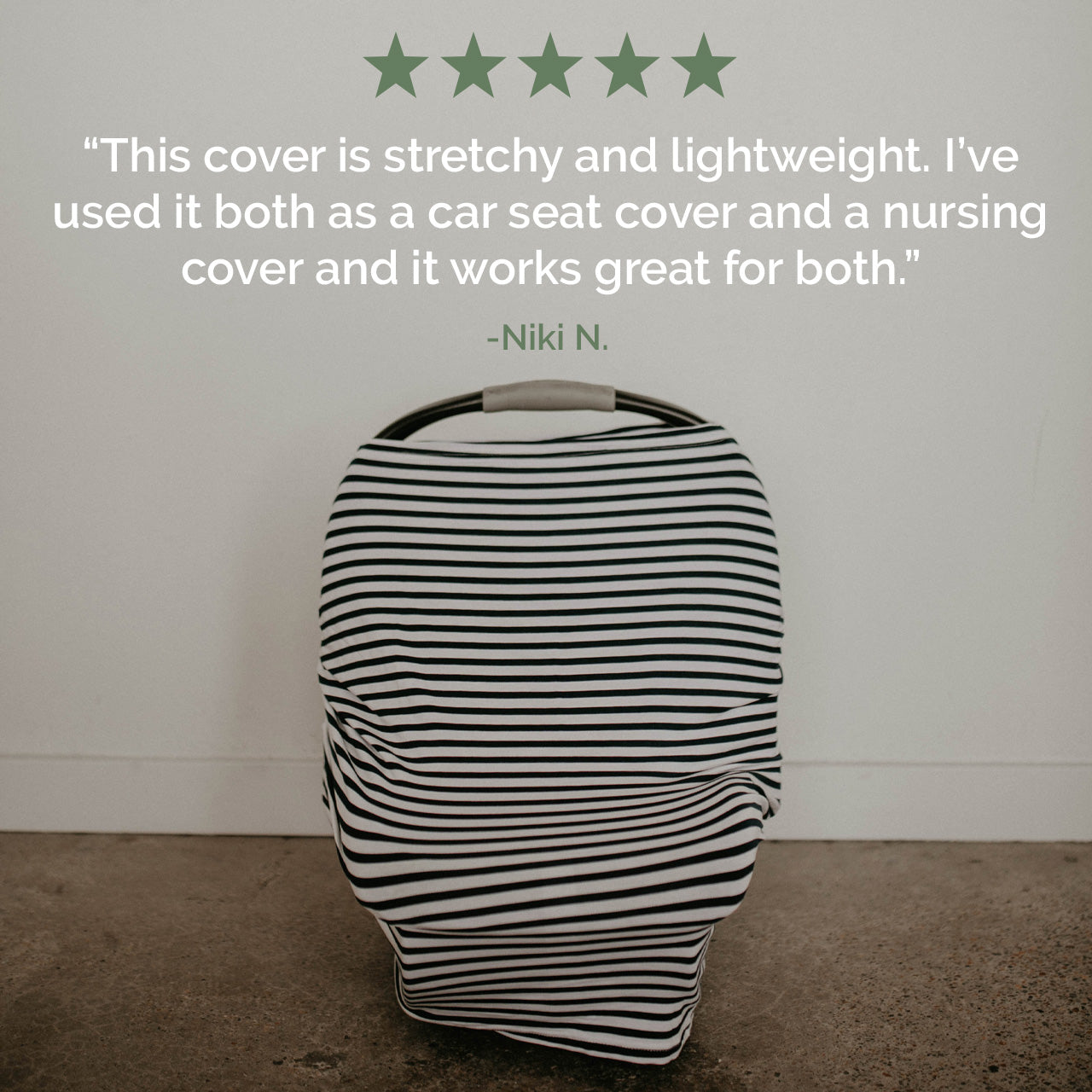 Multi-use Cover, Gray/White Stripes by Parker Baby Co., product view 3