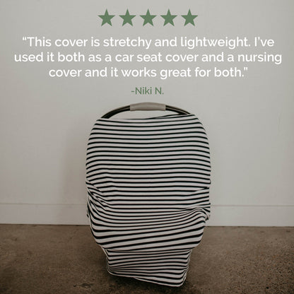 Multi-use Cover, Gray/White Stripes by Parker Baby Co., product view 3