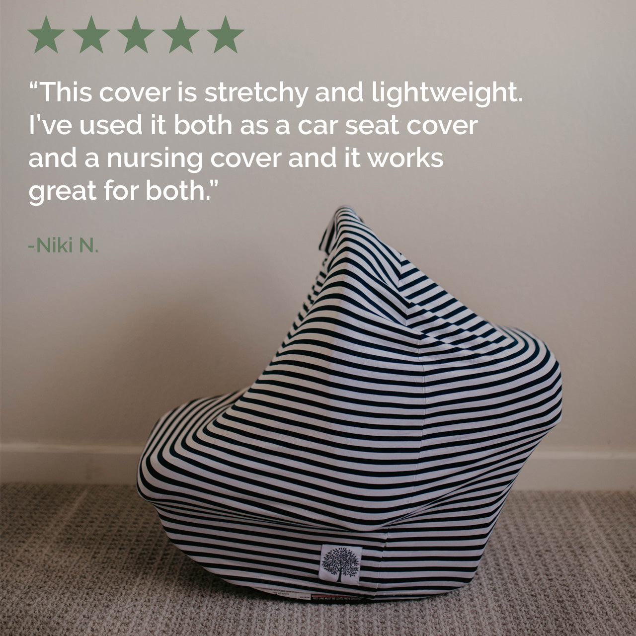 Multi-use Cover, White/Navy Stripes by Parker Baby Co., product view 4