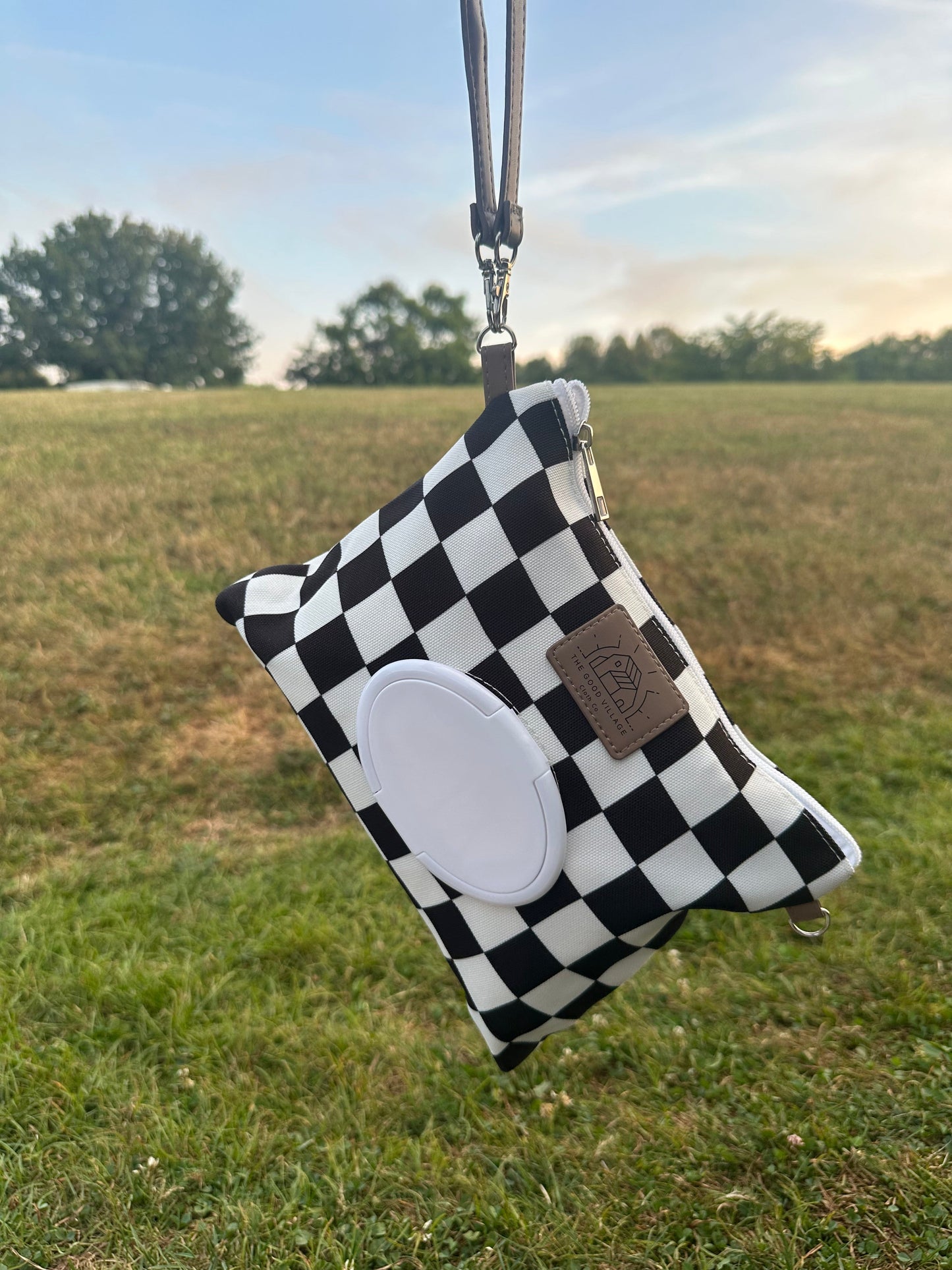Wipes Clutch | Black Check by The Good Village Cloth Co., product view 8