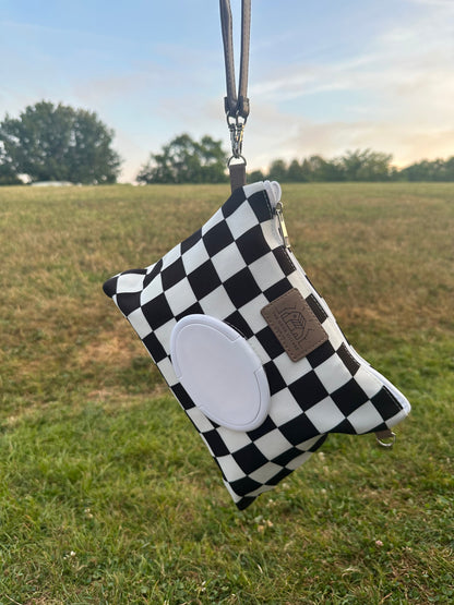 Wipes Clutch | Black Check by The Good Village Cloth Co., product view 8