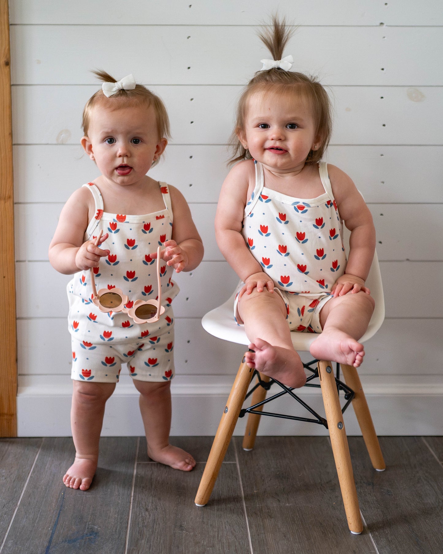 Red White & Blue Tulip Ribbed Bamboo 2pc Tank Set *Sizes 4T-6 left by Little Joy Co., product view 6