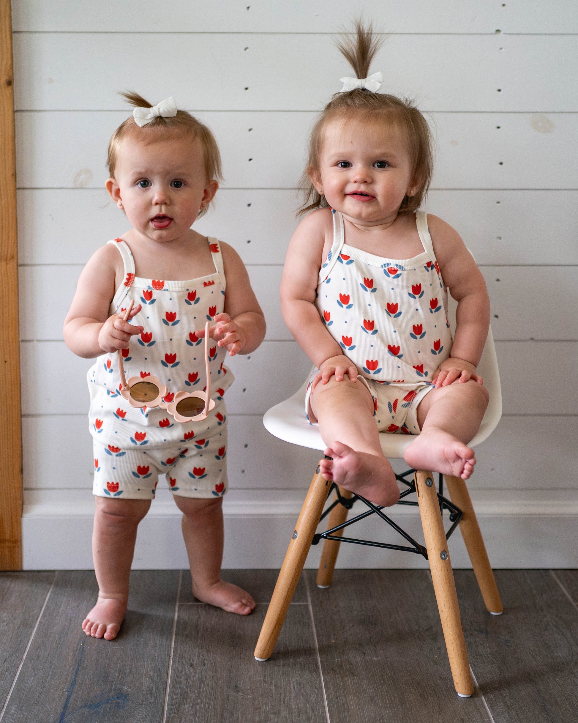 Red White & Blue Tulip Ribbed Bamboo 2pc Tank Set *Sizes 4T-6 left by Little Joy Co., product view 6