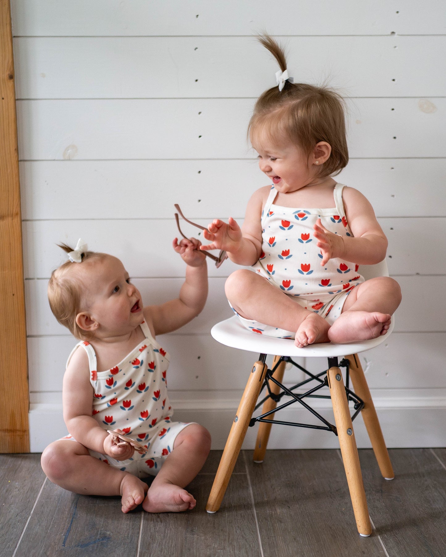 Red White & Blue Tulip Ribbed Bamboo 2pc Tank Set *Sizes 4T-6 left by Little Joy Co., product view 15