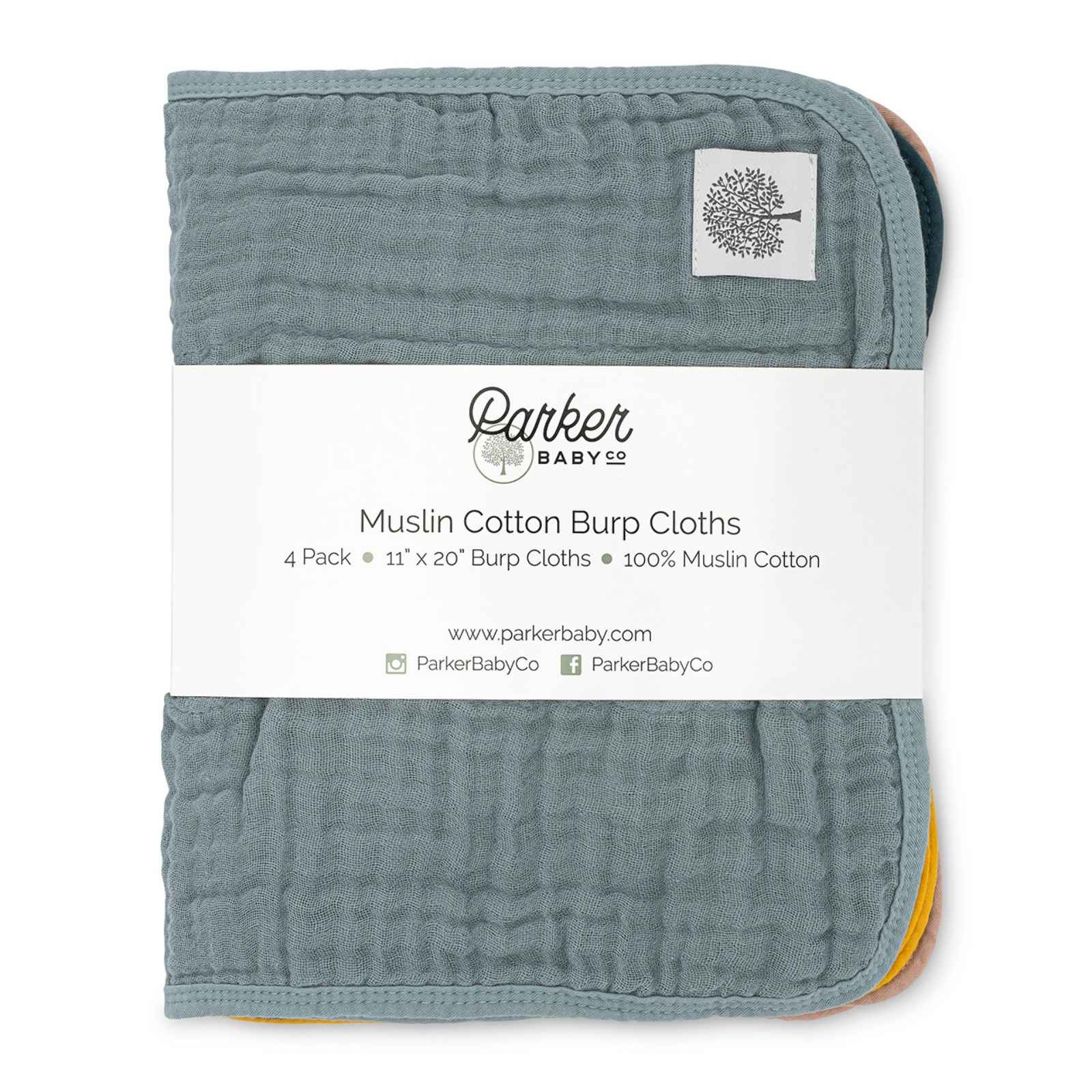 Dune Set - Muslin Burp Cloths (4 Pack) by Parker Baby Co., product view 12