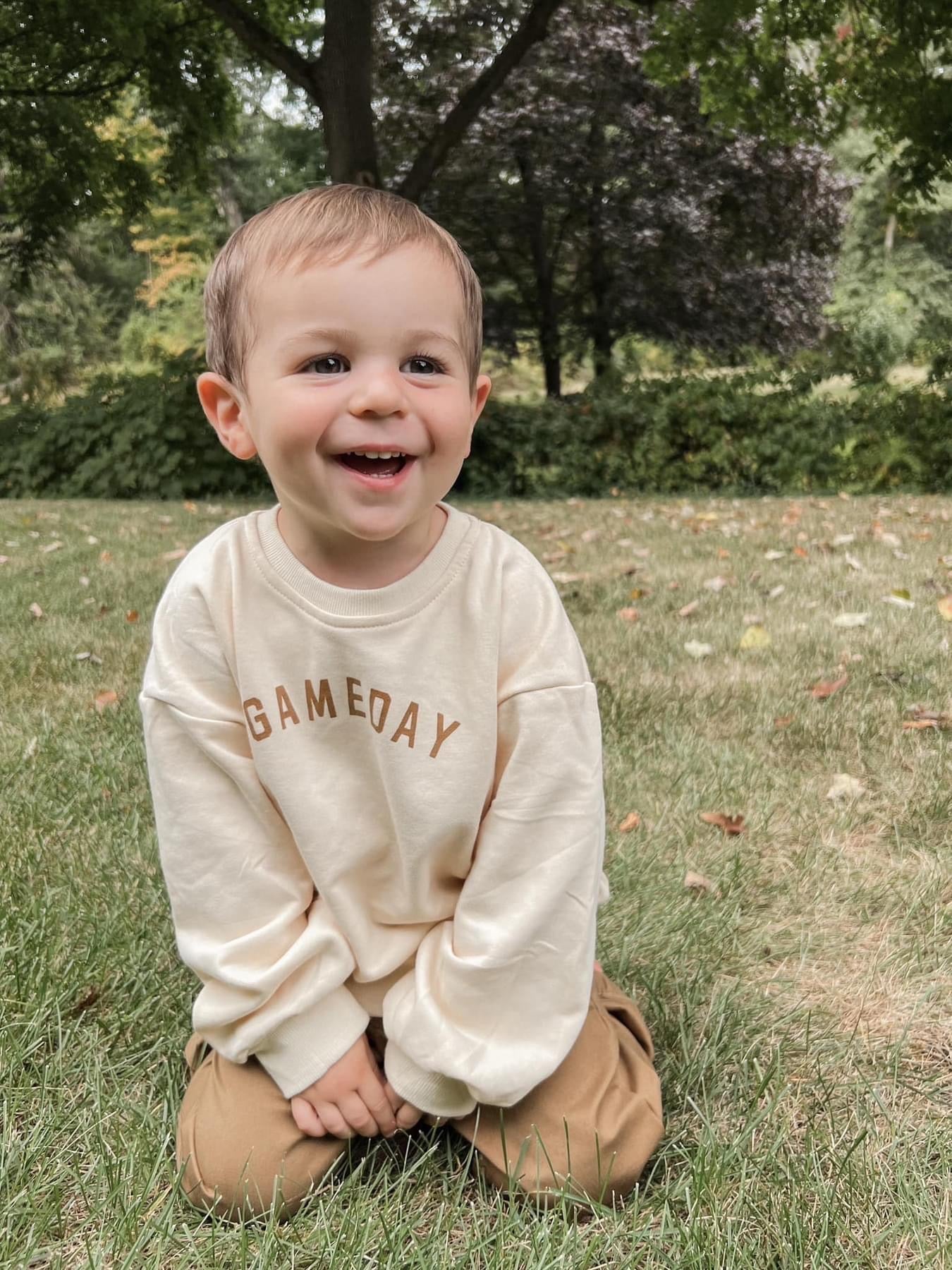 Gameday Crewneck Sweatshirt – Cream by Little Joy Co., product view 2