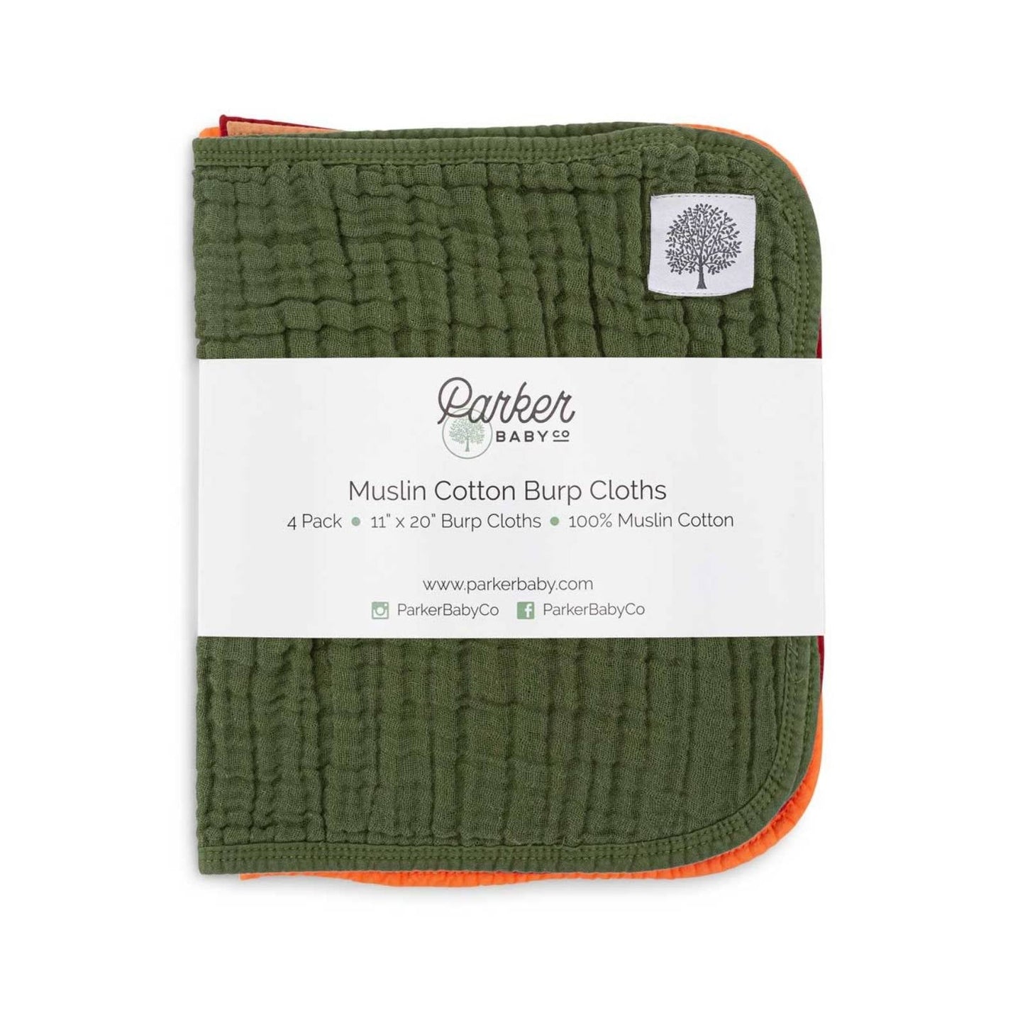 Estes Set - Muslin Burp Cloths (4 Pack) by Parker Baby Co., product view 10