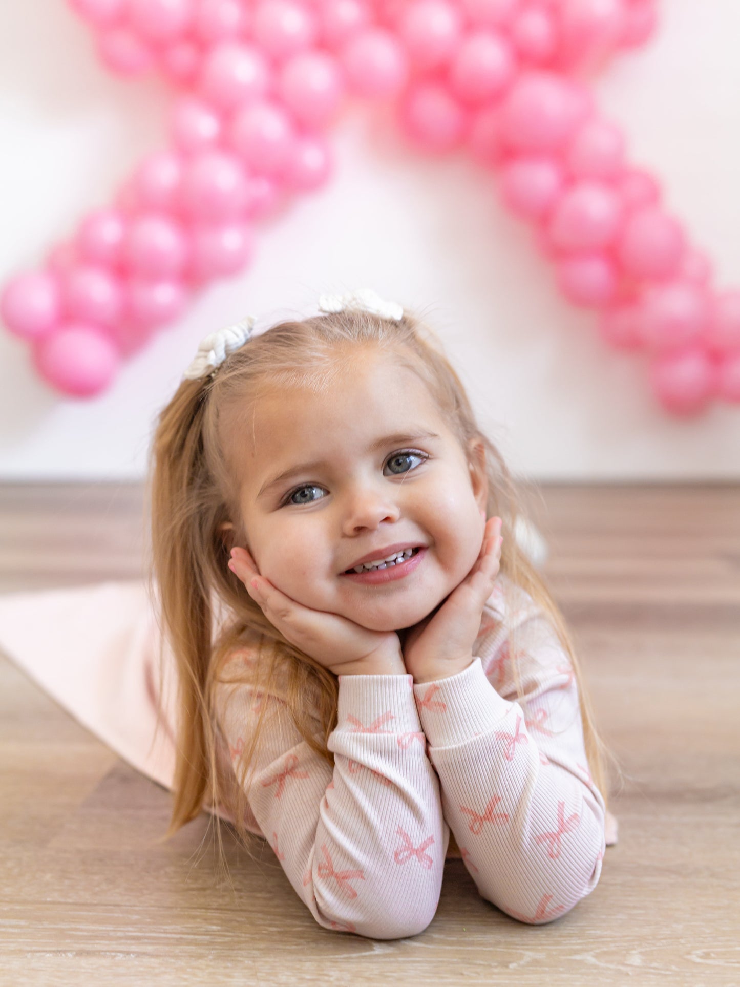 Blushing Bows 2pc Bamboo Pajamas by Little Joy Co., product view 3