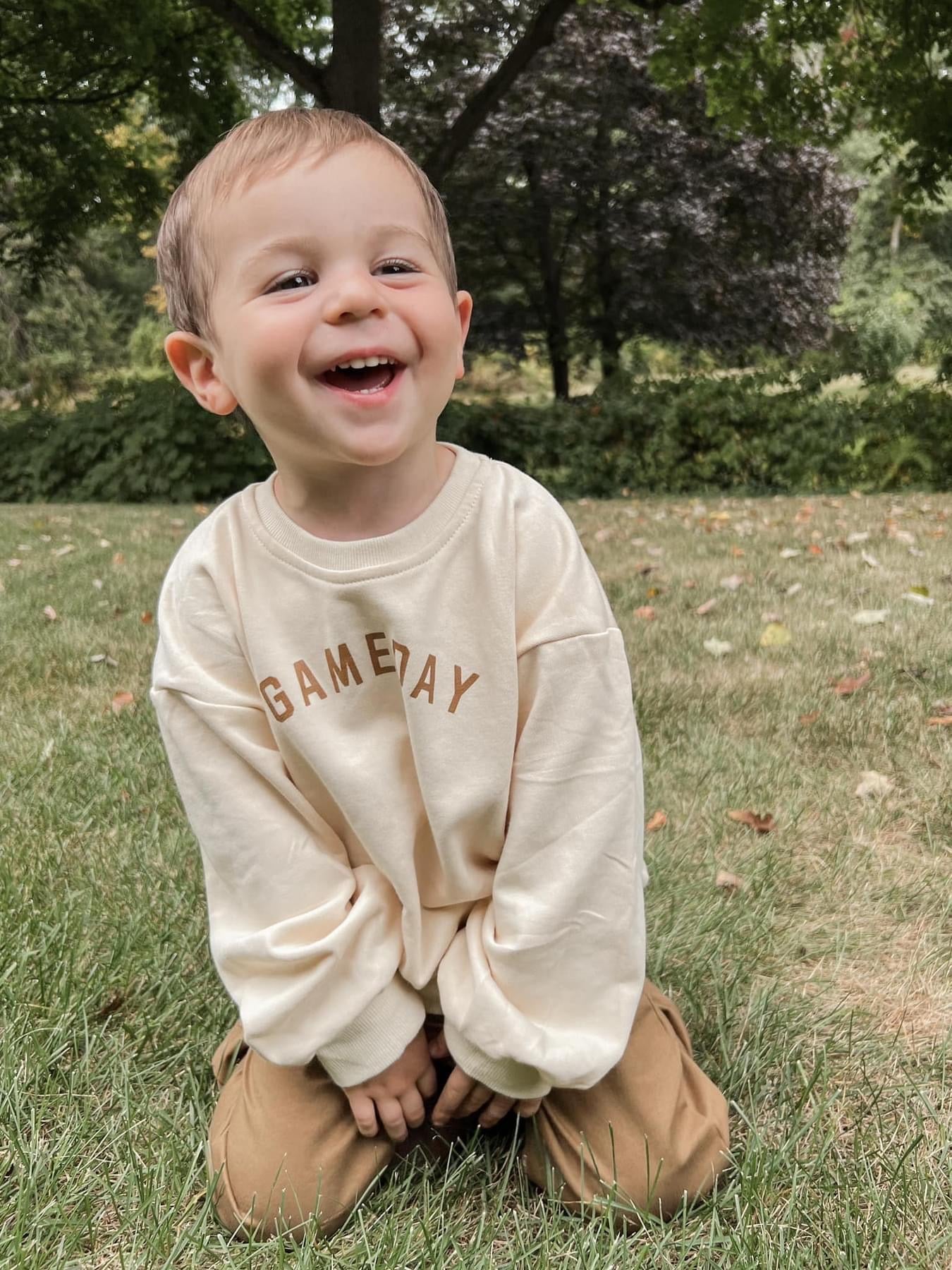 Gameday Crewneck Sweatshirt – Cream by Little Joy Co., product view 3
