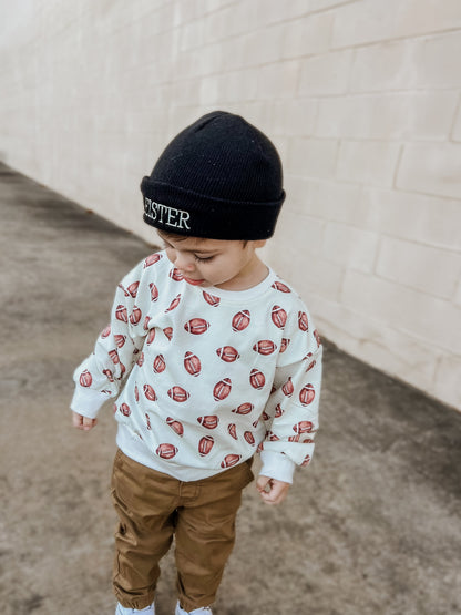Football Print Crewneck Sweatshirt by Little Joy Co., product view 5