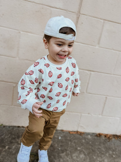 Football Print Crewneck Sweatshirt by Little Joy Co., product view 7