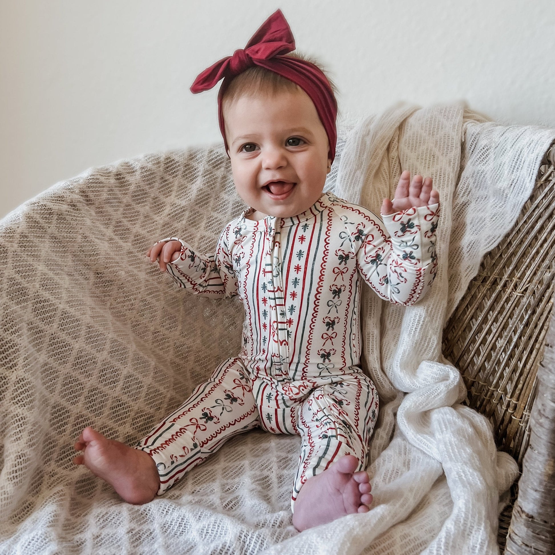 Candy Cane Lane Bamboo Christmas Pajamas - Zippy by Little Joy Co., product view 9