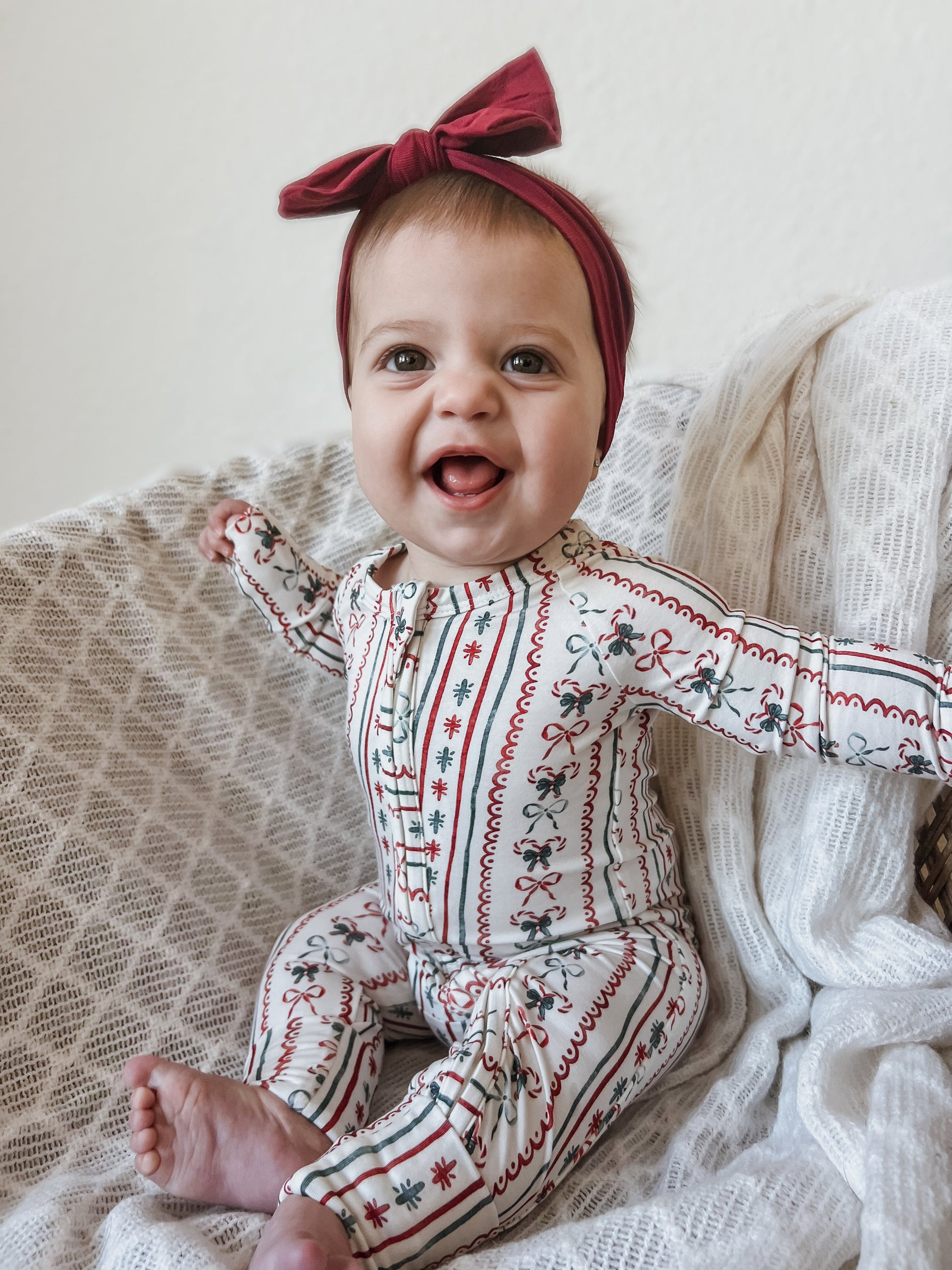 Candy Cane Lane Bamboo Christmas Pajamas - Zippy by Little Joy Co., product view 14
