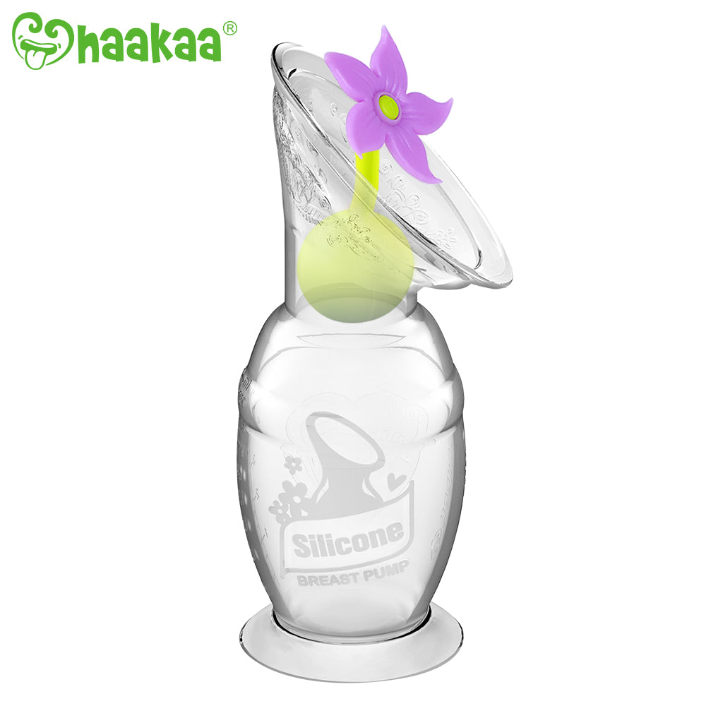 Haakaa Gen 2 Silicone Breast Pump, 4 oz, with Flower Stopper