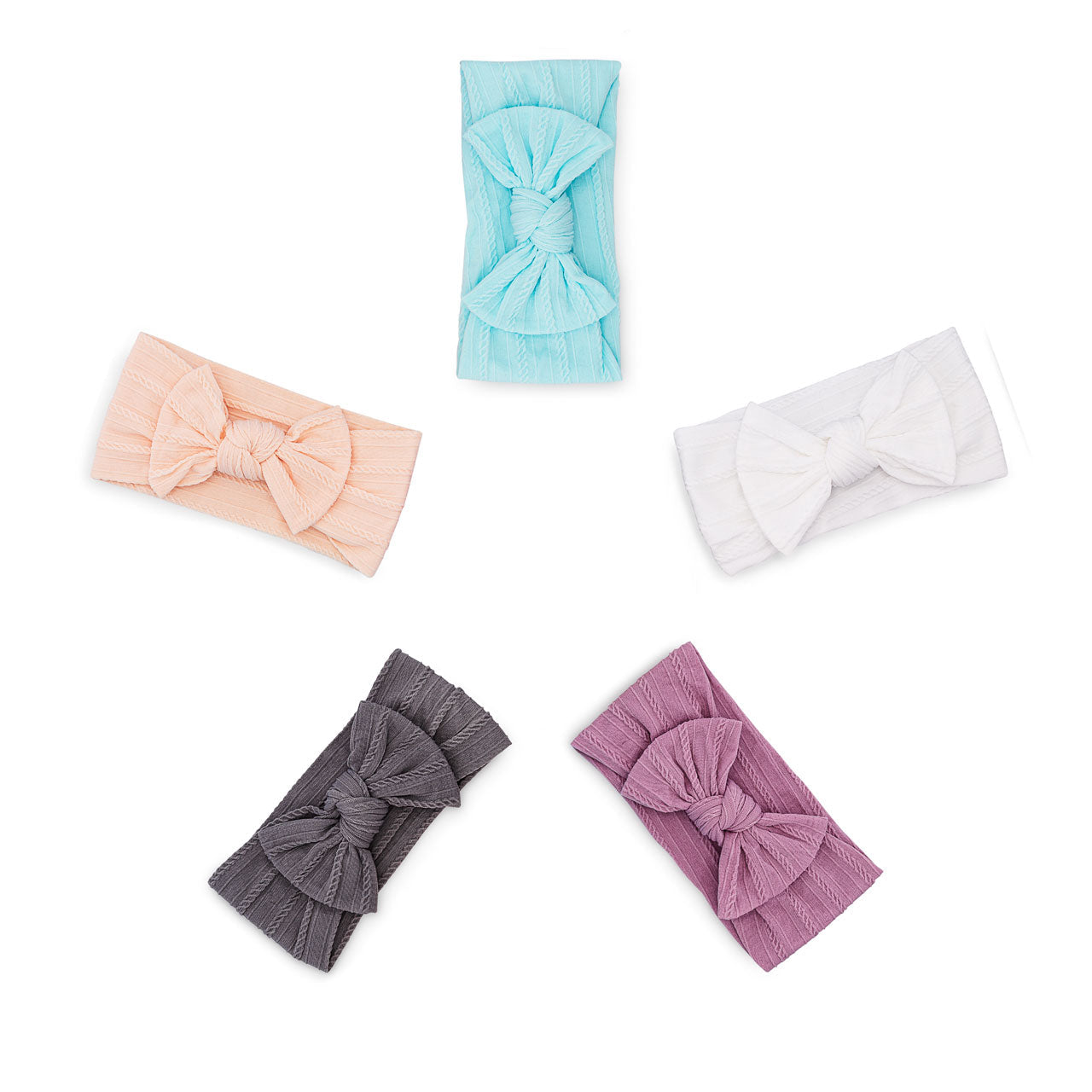 Grace Set - Cable Knit Knotted Headbands - 5 Pack by Parker Baby Co.