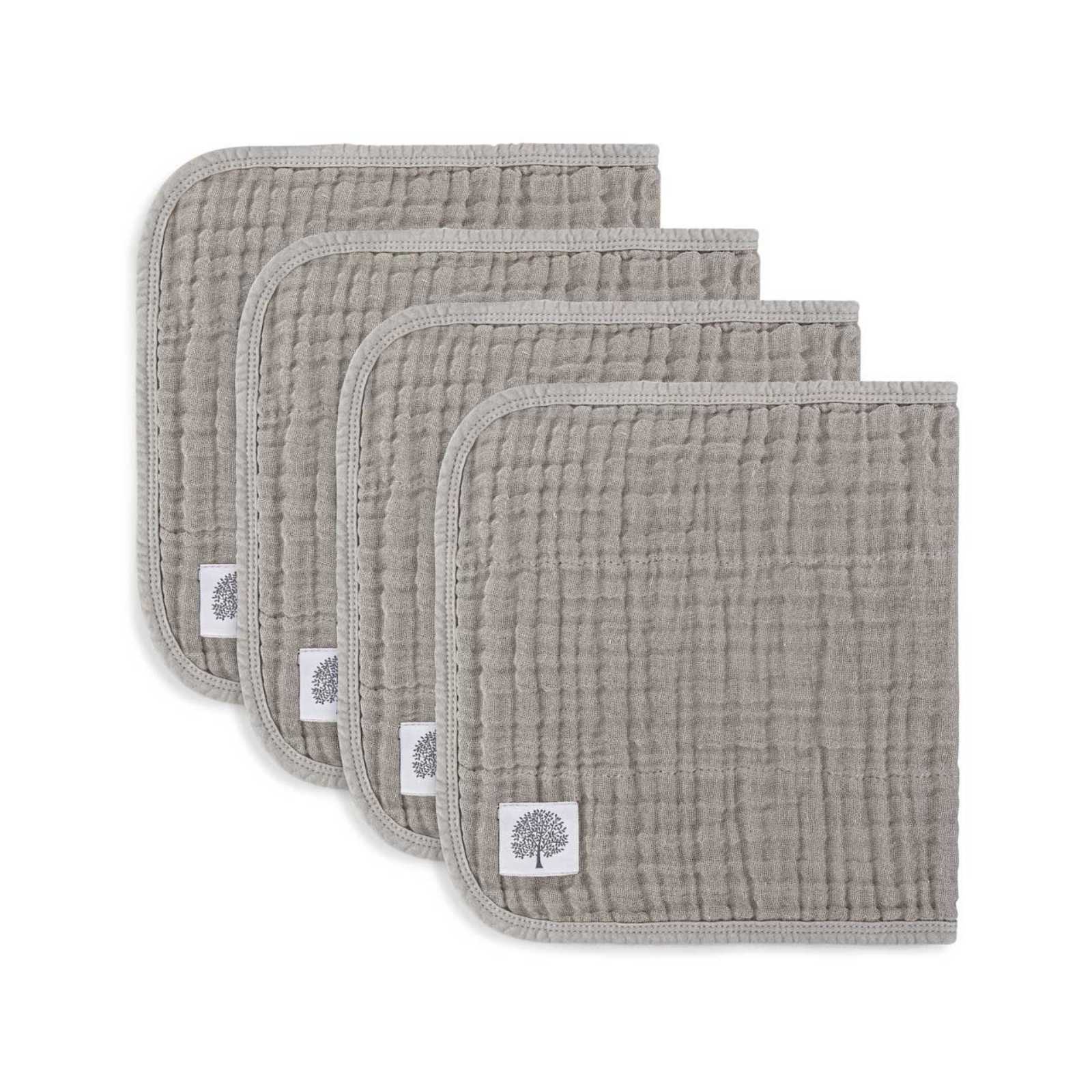 Gray Set - Muslin Burp Cloths (4 Pack) by Parker Baby Co.