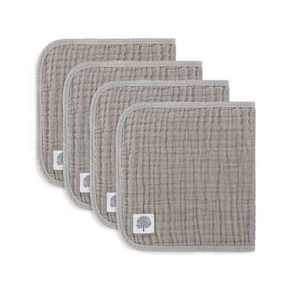 Gray Set - Muslin Burp Cloths (4 Pack) by Parker Baby Co.