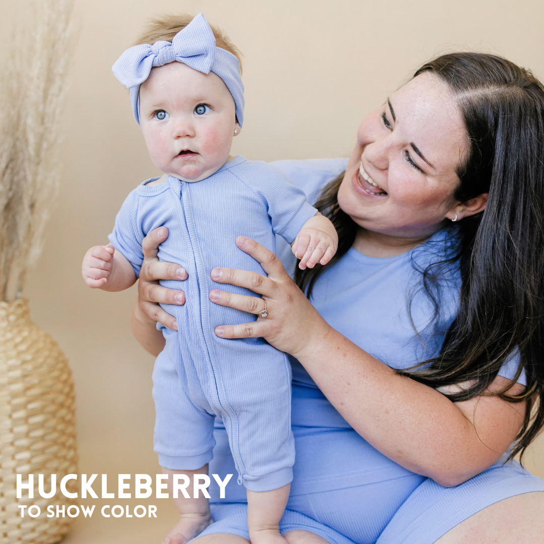 Solid Ribbed Bamboo Zippy Romper - more colors by Little Joy Co., product view 2