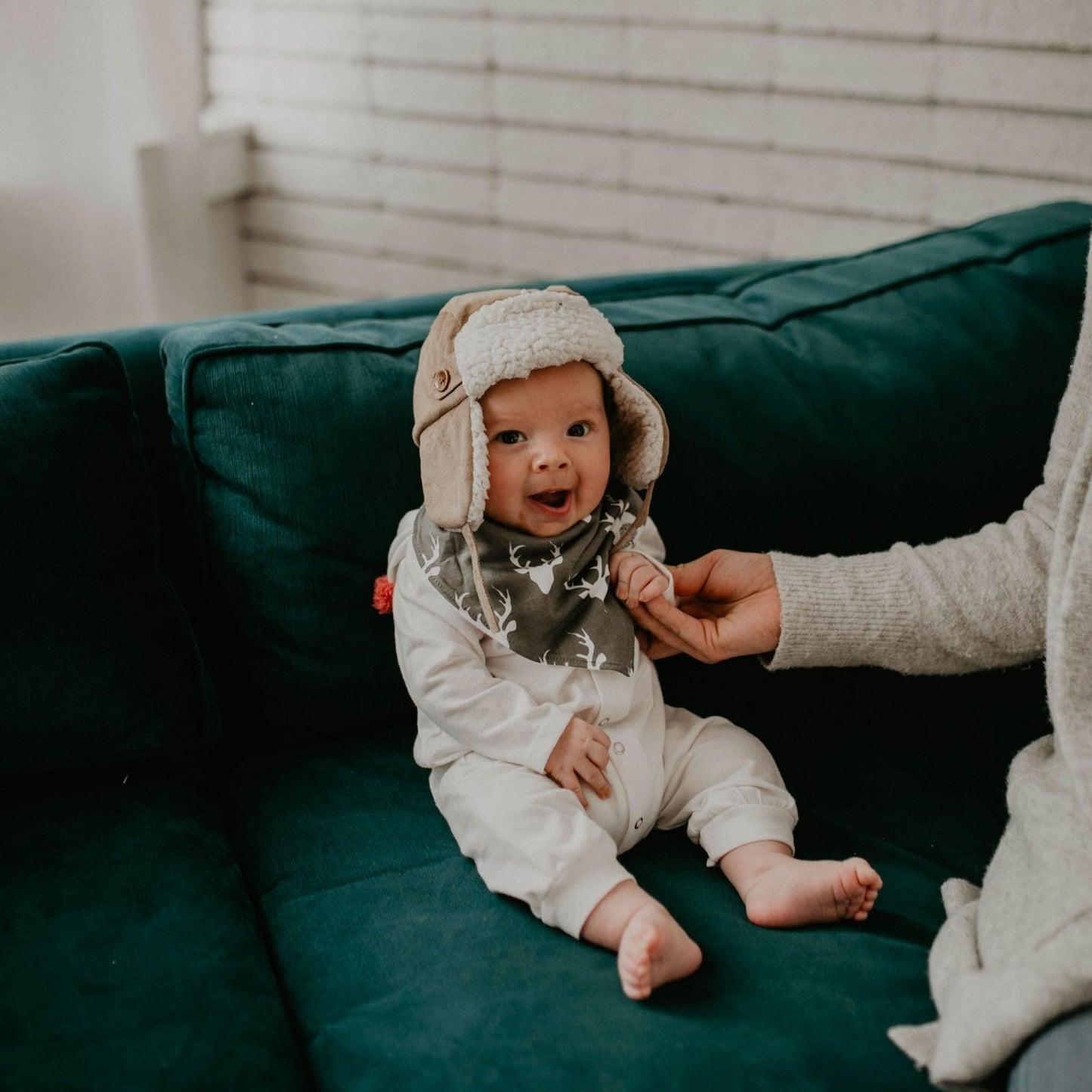 Lumberjack Bandana Bib Set by Parker Baby Co., product view 3