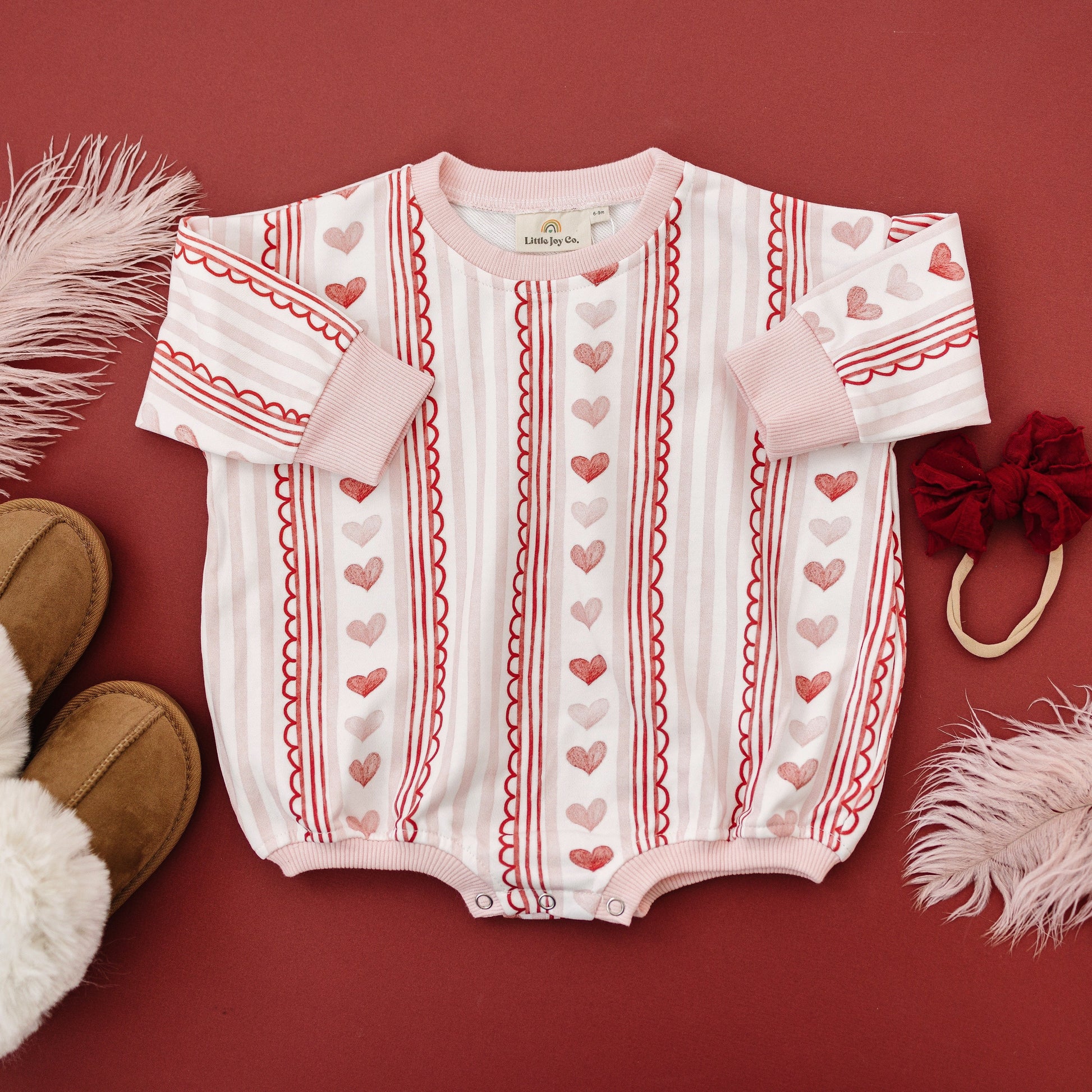 Laced with Love Sweatshirt Romper by Little Joy Co., product view 2