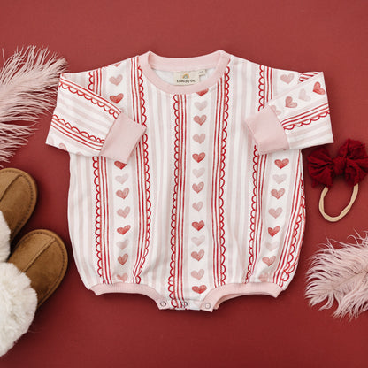 Laced with Love Sweatshirt Romper by Little Joy Co., product view 2