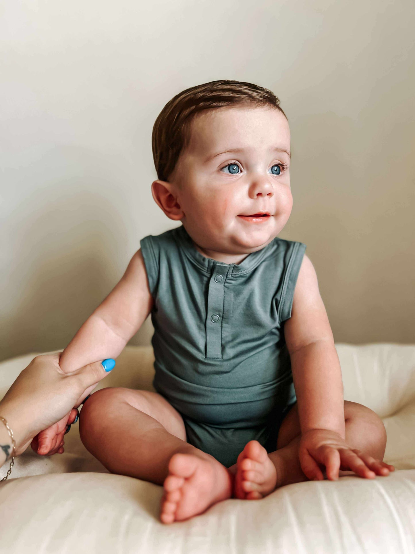 Bamboo Henley Romper by Little Joy Co.
