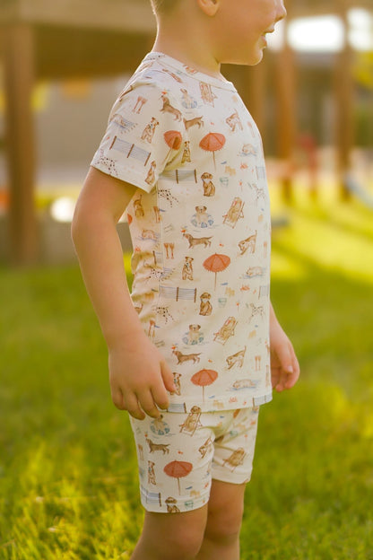 Beach Pawty 2pc Bamboo Pajamas by Little Joy Co., product view 2