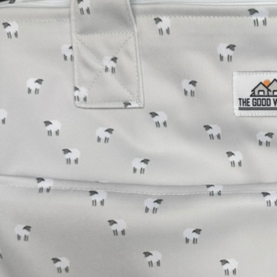 Large Hanging Wetbag | Sheep Tofu by The Good Village Cloth Co., product view 4