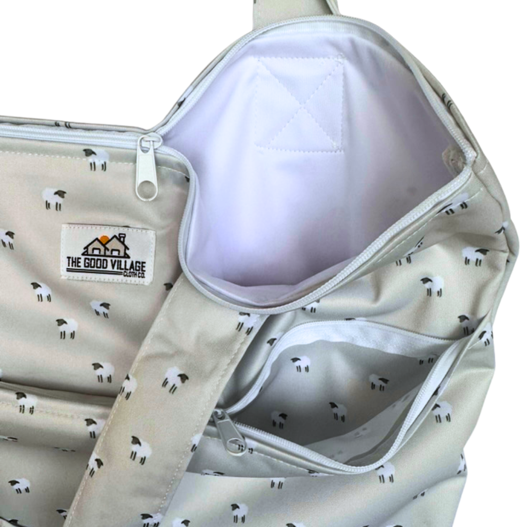 Large Hanging Wetbag | Sheep Tofu by The Good Village Cloth Co., product view 2