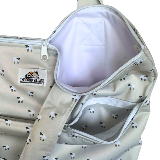 Large Hanging Wetbag | Sheep Tofu by The Good Village Cloth Co., product view 2