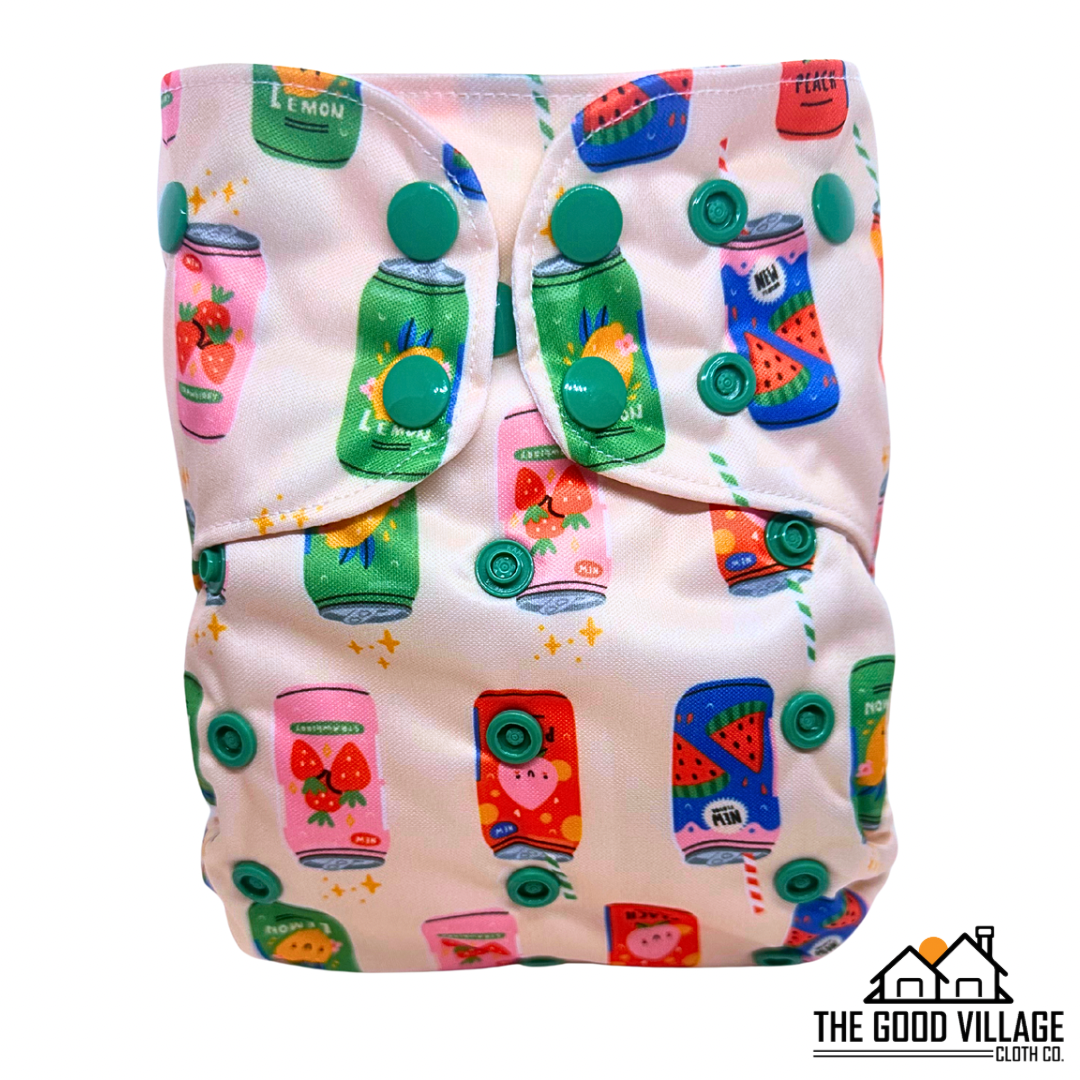 One Size Pocket Diaper | Fizz & Pop by The Good Village Cloth Co.