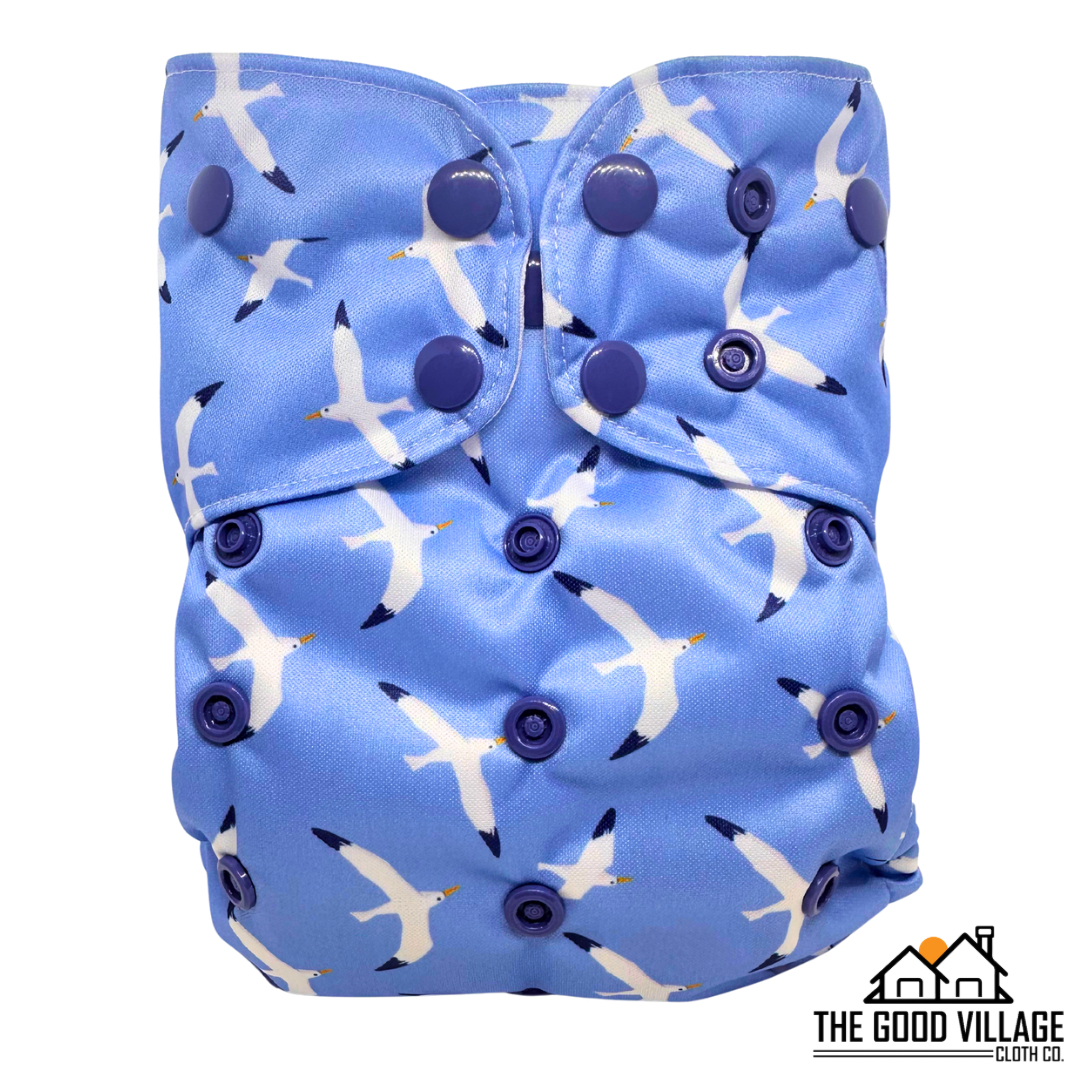 One Size Pocket Diaper | Gull Tide by The Good Village Cloth Co.