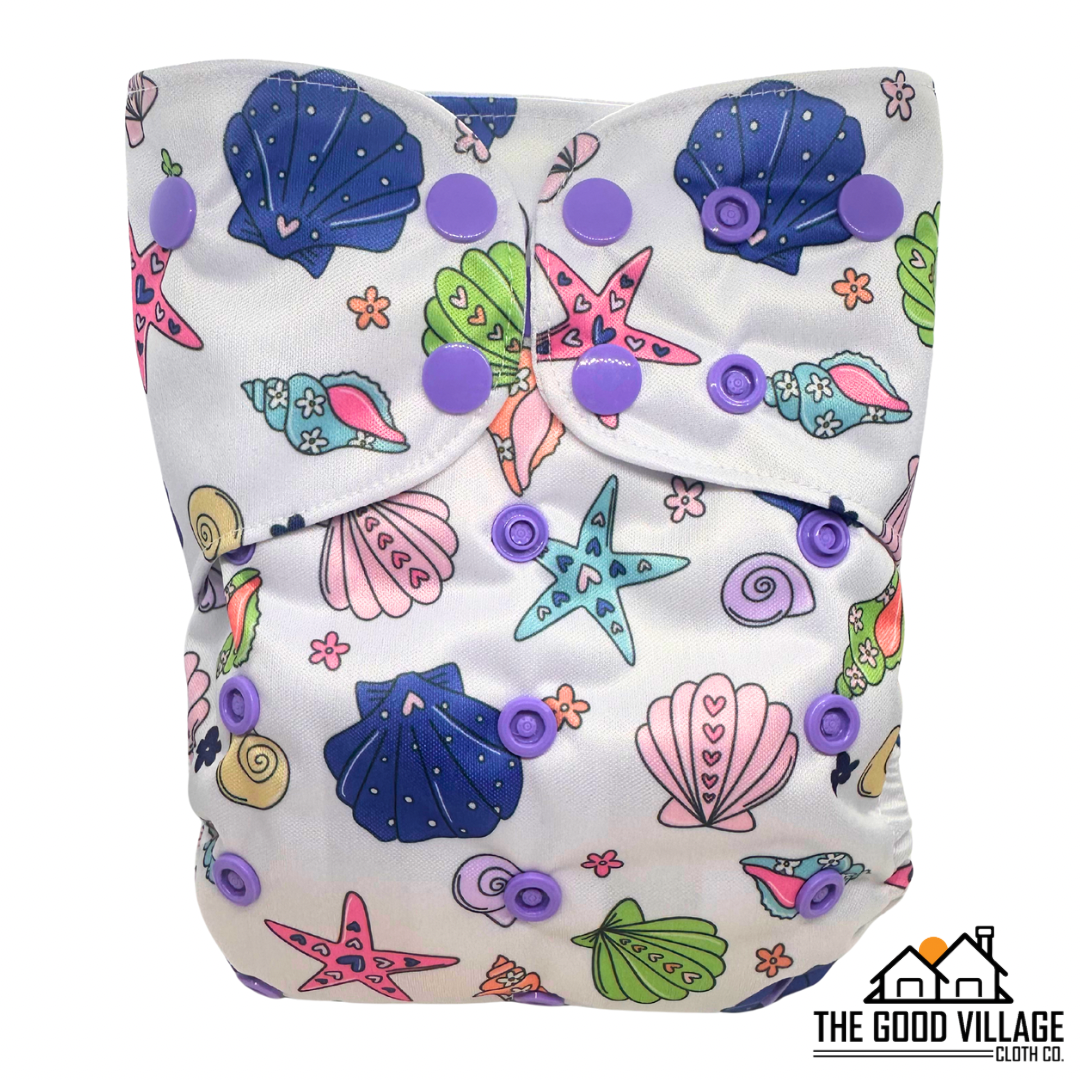 One Size Pocket Diaper | Tidal Treasures by The Good Village Cloth Co.