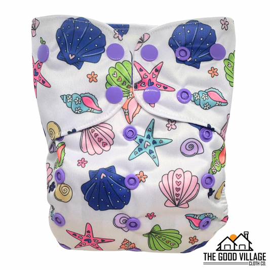 One Size Pocket Diaper | Tidal Treasures by The Good Village Cloth Co.