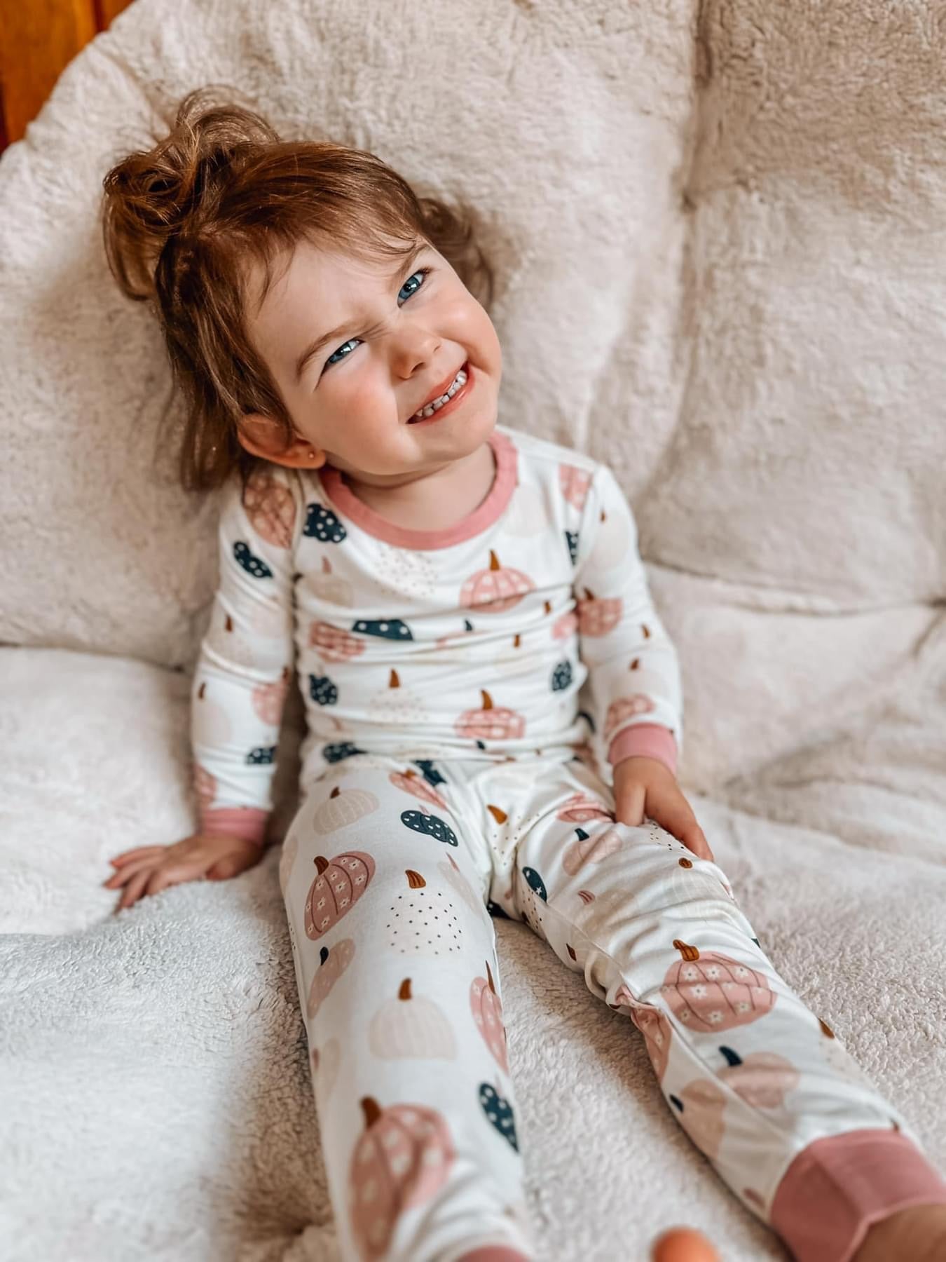 Pretty 'n Pumpkin 2pc Bamboo Pajamas by Little Joy Co., product view 3