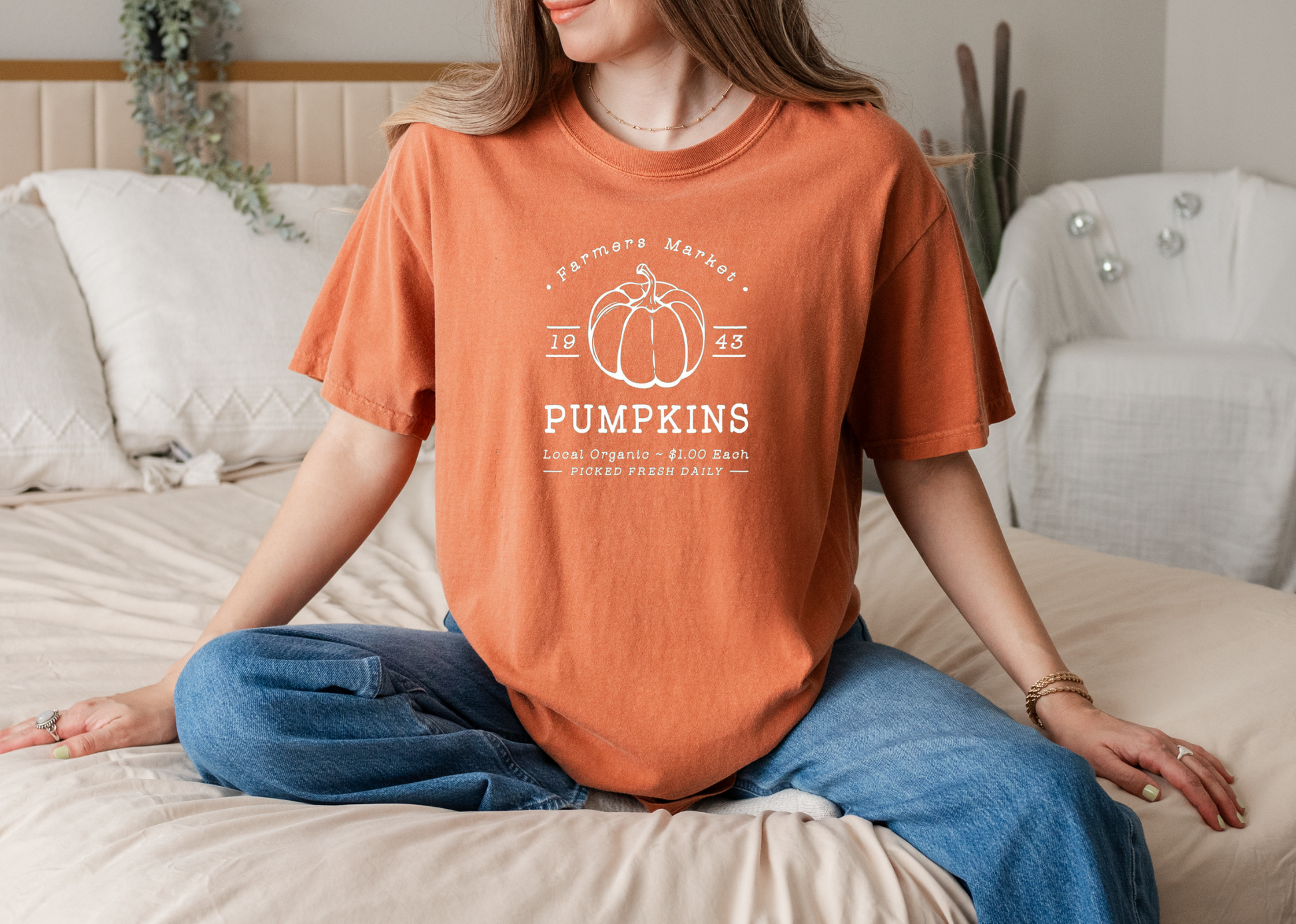 Adult Pumpkin ‘Farmers Market’ Comfort Colors Tee by Little Joy Co.