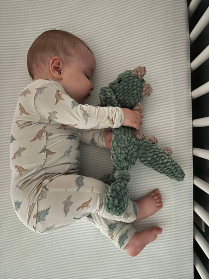Snugglesaurus 2pc Henley Bamboo Pajamas - Sizes Newborn & Up! by Little Joy Co., product view 7