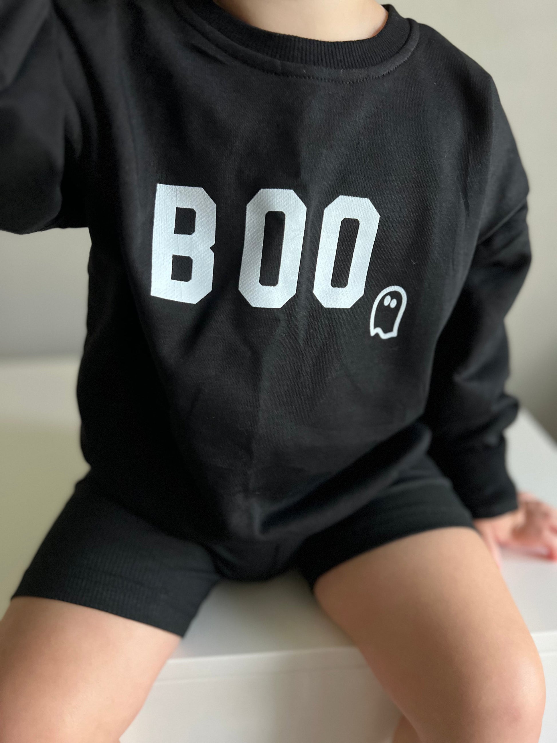 BOO Ghost Crewneck Sweatshirt by Little Joy Co., product view 2