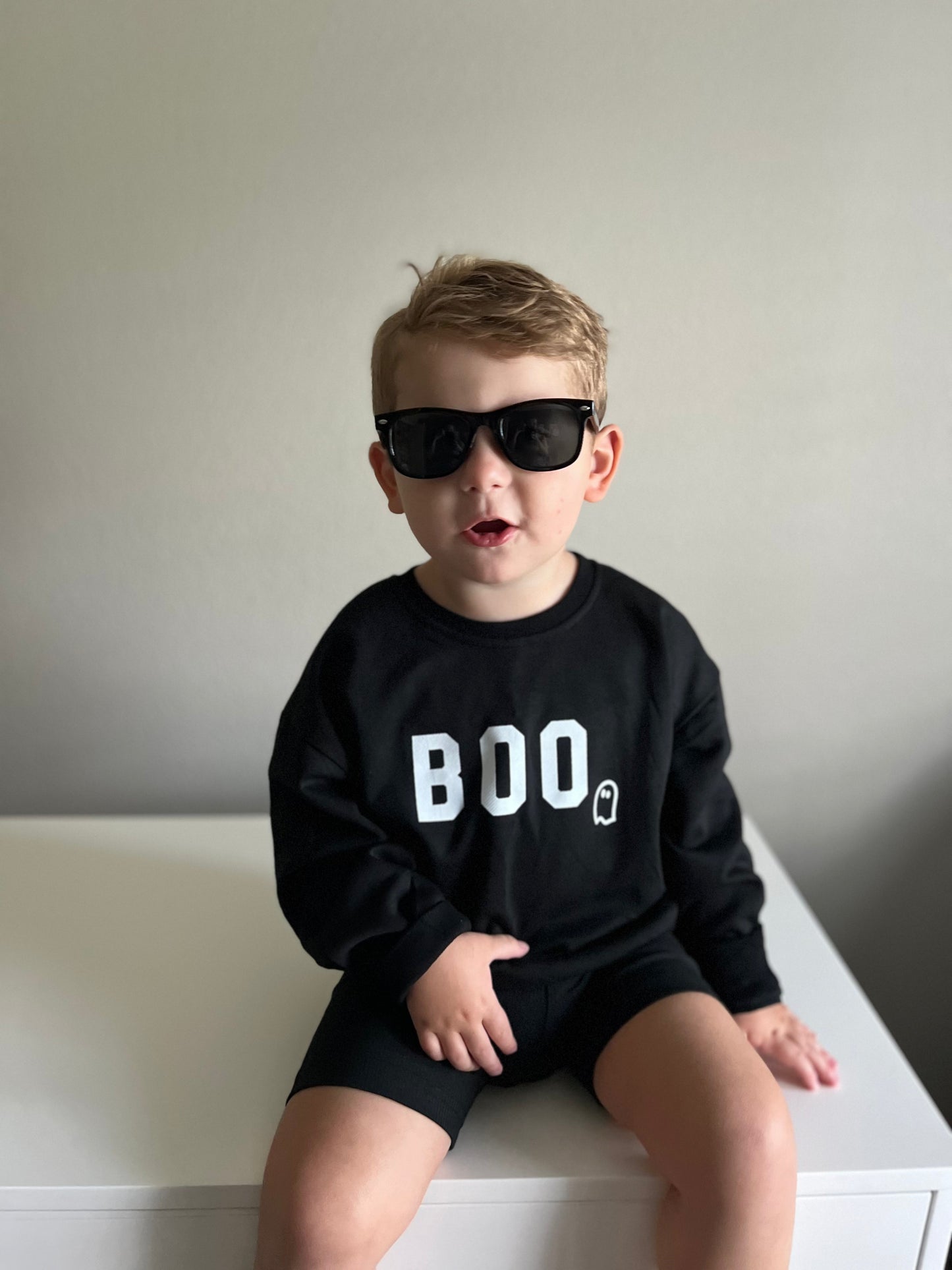 BOO Ghost Crewneck Sweatshirt by Little Joy Co., product view 3