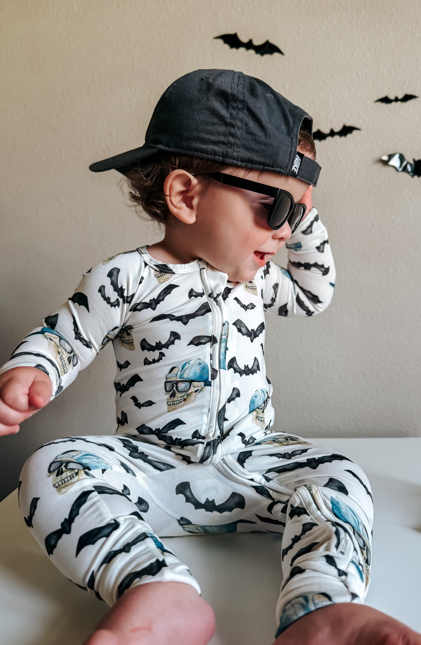 Spooky Bro Bamboo Zippy Pajamas by Little Joy Co., product view 11