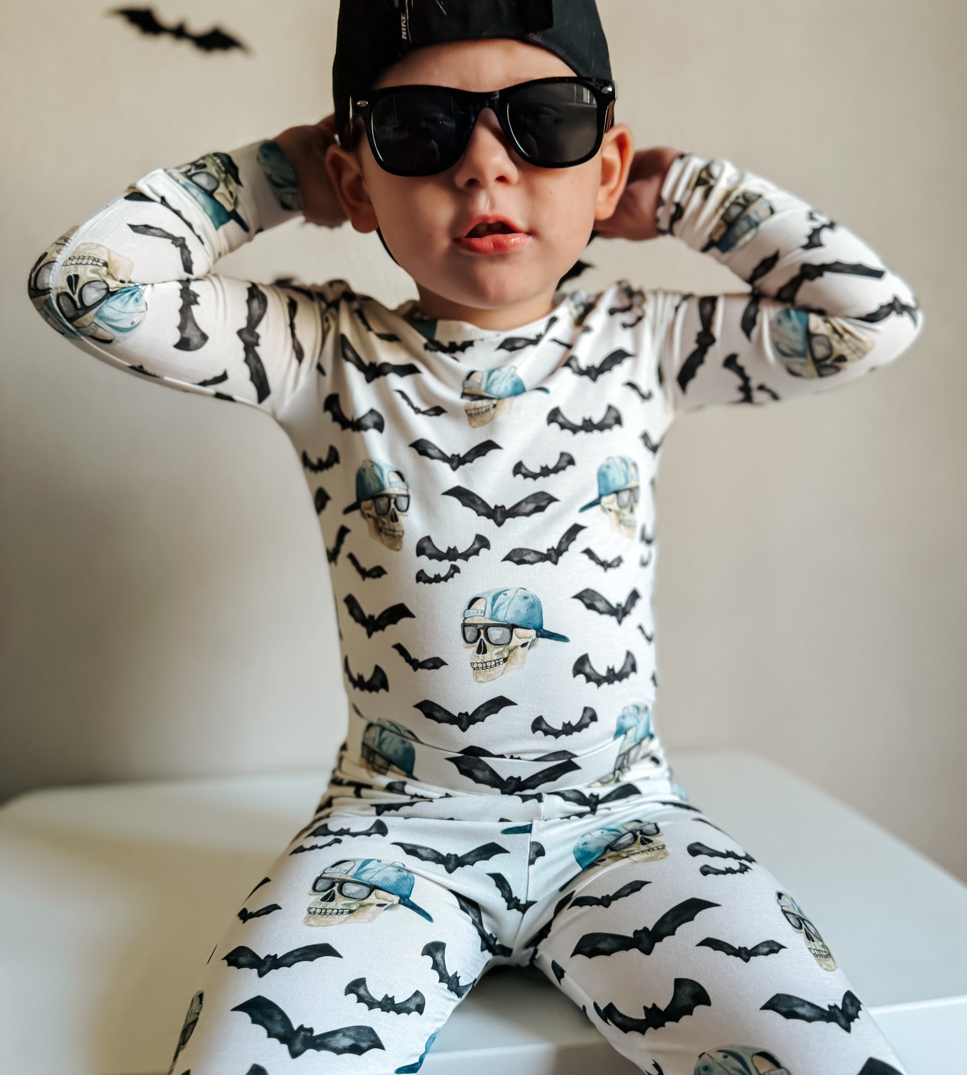 Spooky Bro 2pc Bamboo Pajamas by Little Joy Co., product view 2