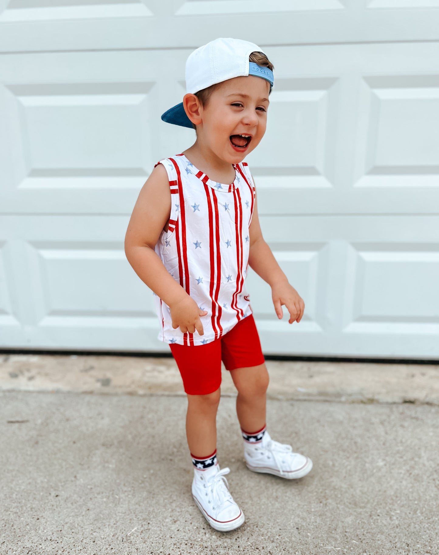 Stars & Stripes Bamboo Tank by Little Joy Co., product view 12