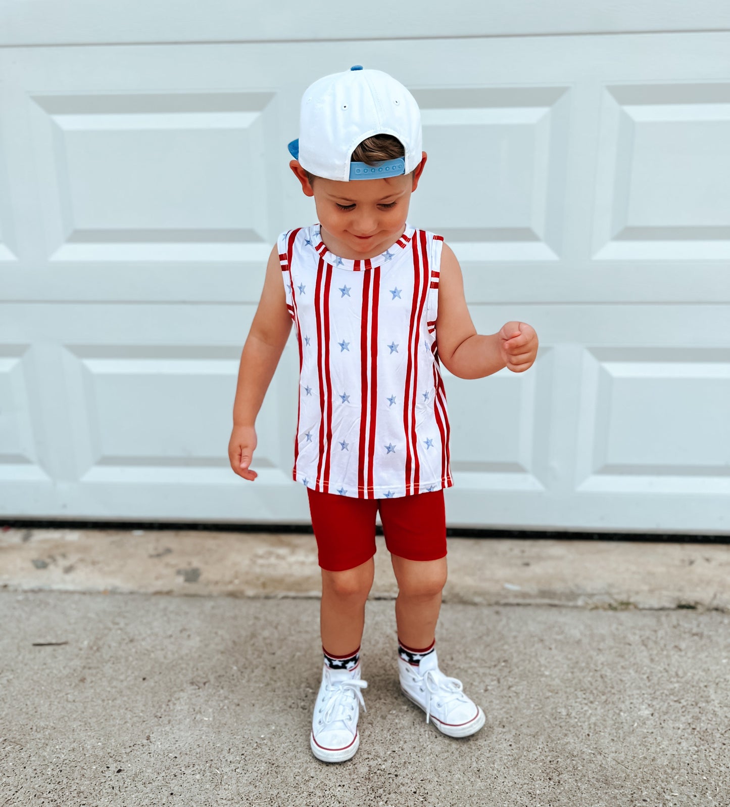 Stars & Stripes Bamboo Tank by Little Joy Co., product view 2