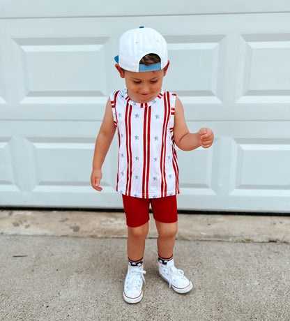Stars & Stripes Bamboo Tank by Little Joy Co., product view 2