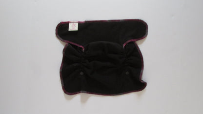 Black Flex-Fit Winged Perfect fit Preflat (WPFP) by Fruit of the Womb Diapers, product view 3
