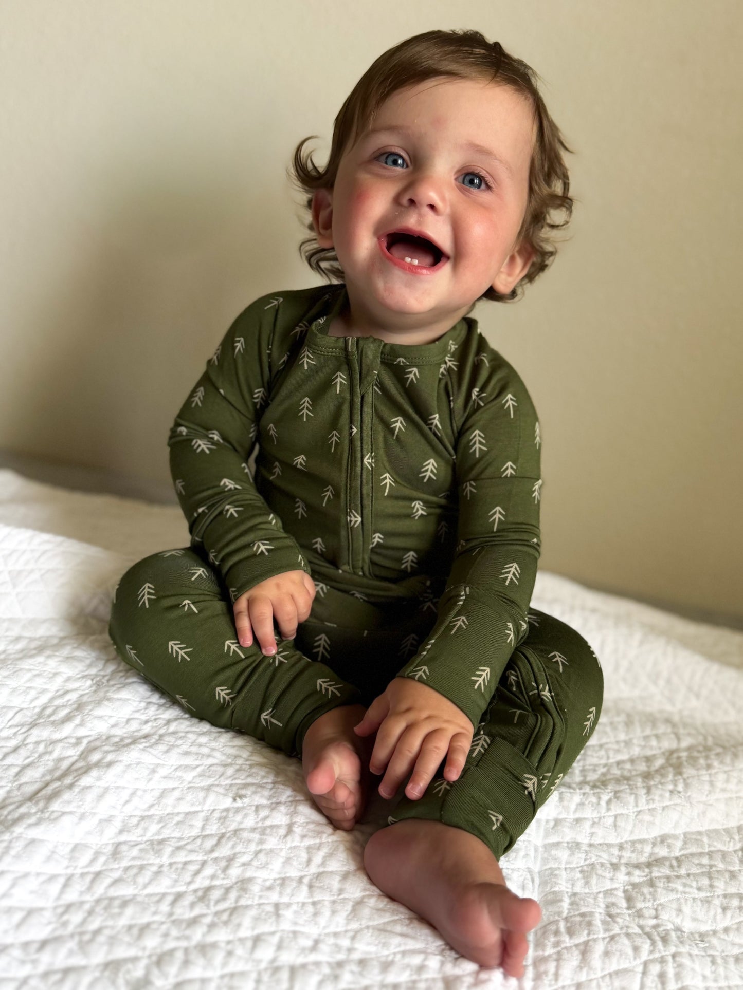 Christmas Tree Bamboo Pajamas - Zippy by Little Joy Co., product view 2