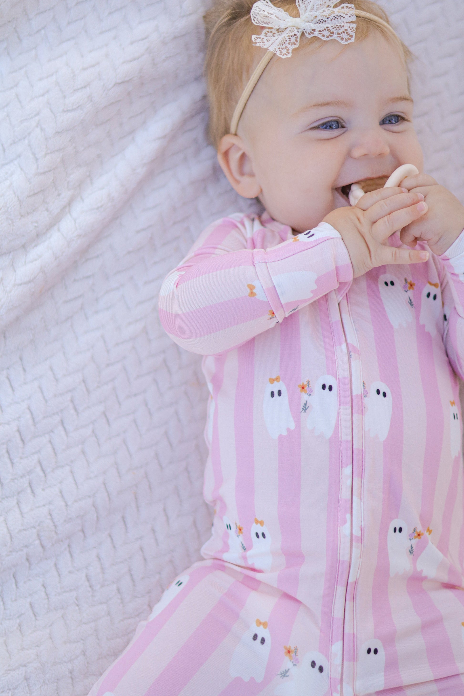 Be My Boo Halloween Bamboo Zippy Pajamas by Little Joy Co., product view 3
